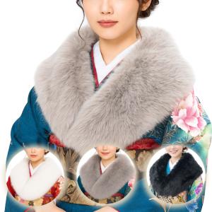 ショール 成人式 振袖 ドレス ストール サテンリボン ラビットファー