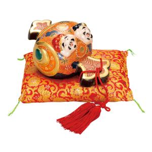 九谷焼 鶴・亀 盛 3.2号 台・敷物・立札付 ( 木札名入れ有料 退職祝い