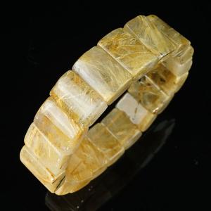 タイチンルチルクォーツ ゴールドルチル バングル 送料無料 一点物 111