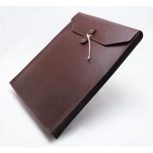 A4 書類入れ 封筒型 レザーケース 本革 ビジネスバック ダークブラウン