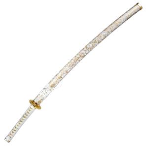 仕込み杖 座頭市 楕円茶竹鞘 模造刀 尾形刀剣 クリーニングクロス付