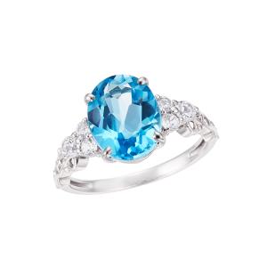 ジュエリーツツミ K10ホワイトゴールドブルートパーズリング