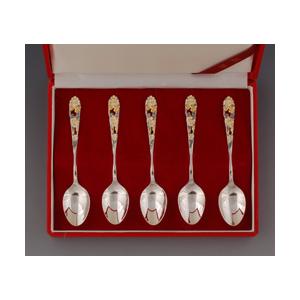 本七宝・誕生花スプーン2本入り・銀製品・銀食器 : 銀食器・銀製器の