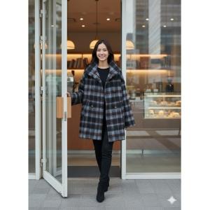 DAY CLOSET ピーコート pコート レディース レトロチェック柄ショート