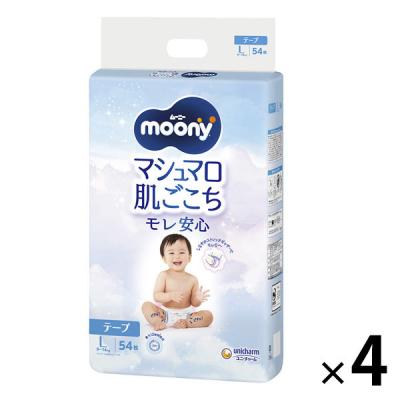 LOHACO - ムーニー マシュマロ肌ごこちモレ安心 おむつ テープ Lサイズ