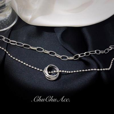 リングモチーフ ダブル チェーン ネックレス : swars - 通販 - Yahoo