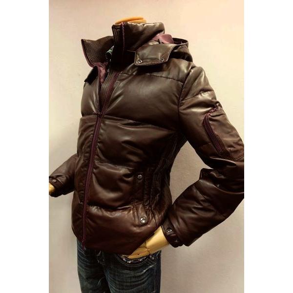 セール35％OFF PRANDI レザーダウンジャケット ボルドー