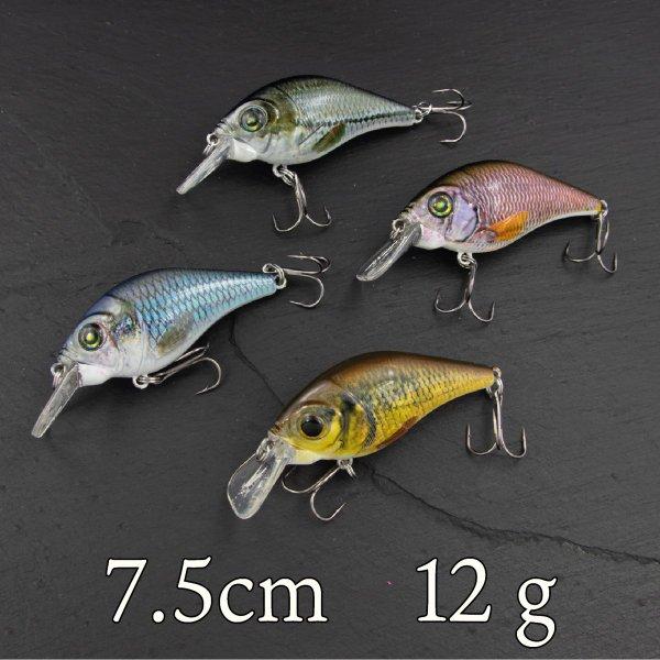 クランクベイト リアルカラー 12g 7.5cm バス シーバス クロダイ