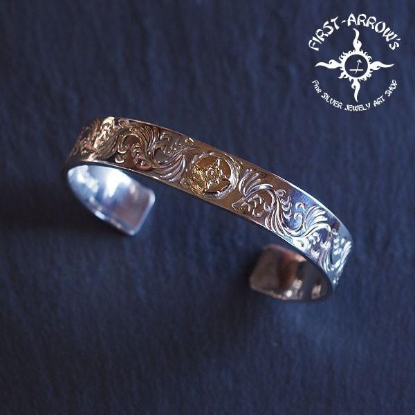 FIRST ARROW's（ファーストアローズ） K18付 平打12mm カラ草彫り