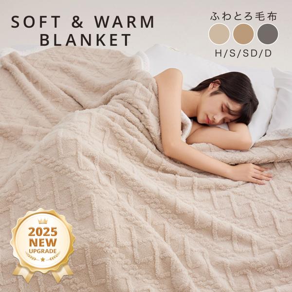 爆買】毛布 2枚合わせ ふわとろ もこもこ 暖かい 厚手 ブランケット