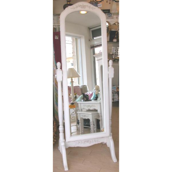 スタンドミラー 全身 白いスタンドミラー カントリーコーナー 姿見