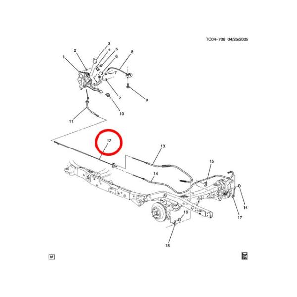 サイドブレーキワイヤー・センター部/GM純正 : エーカーパーツ - 通販