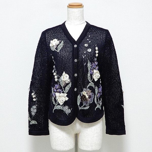 spc アトリエサガン ATELER SAGAN カーディガン ニット 麻 かぎ編み M