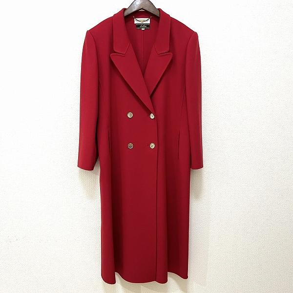 Leilian（レリアン） #wnc コート 9 赤 金ボタン ロング アニオナ生地