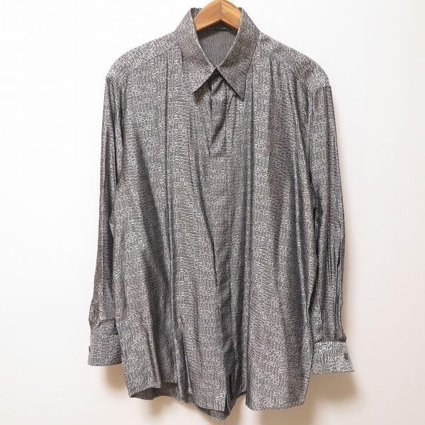 VERSACE CLASSIC #anc ヴェルサーチ V2 長袖シャツ グレー シルバー