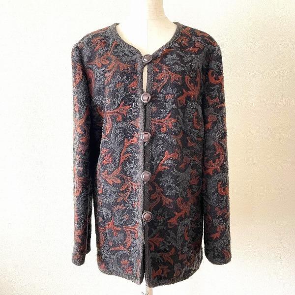 Leilian（レリアン） #wnc カーディガン ジャケット 13+ グレー えんじ