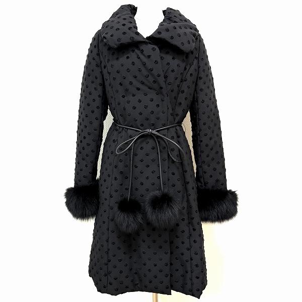 wnc トゥービーシック TO BE CHIC ダウンコート 38 黒 ドット 中綿