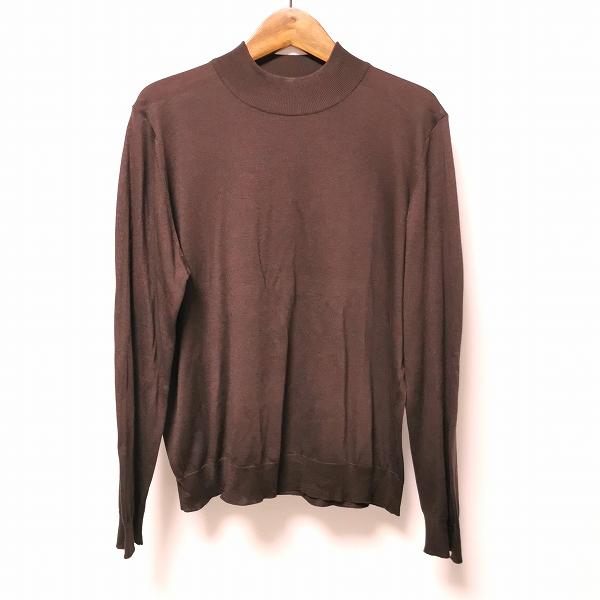 anc レリアン Leilian ニット・セーター 長袖 ハイネック 無地 13+ 茶