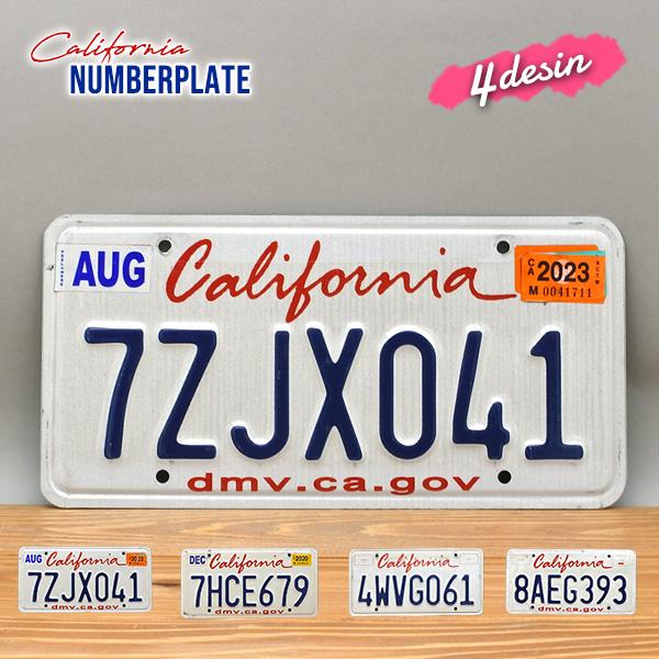 USED品 カリフォルニア ナンバープレート ホワイト 全4種 アメリカ