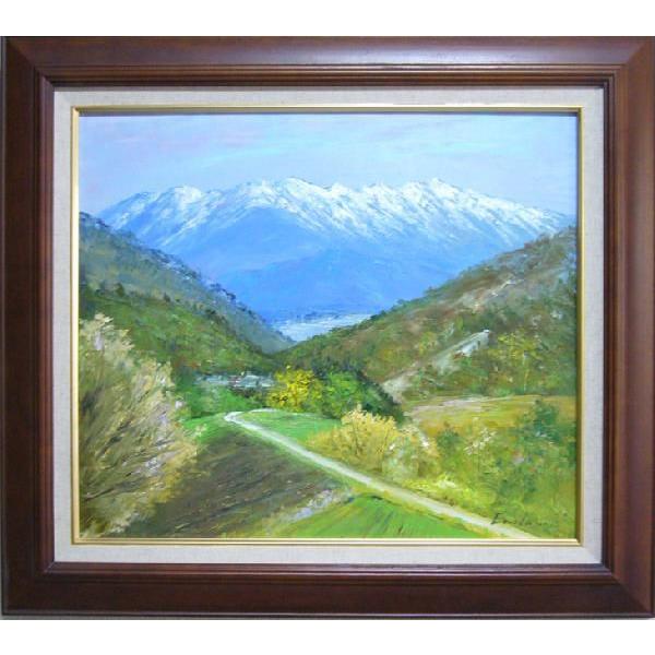 絵画 油絵 遠藤 勝 肉筆油絵 風景画 北アルプス 眺望 F10 : アートフジ