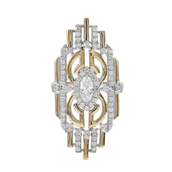 K18イエローゴールド K18ホワイトゴールド ダイヤモンド リング