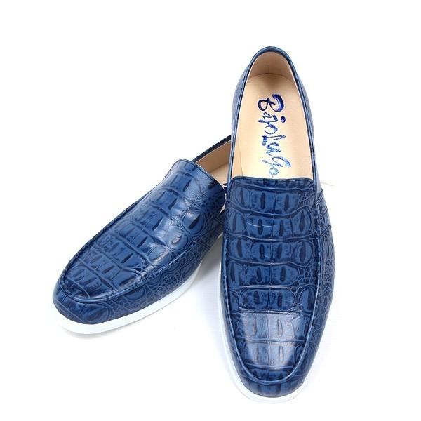 BajoLugo（バジョルゴ） レザーローファー 背ワニ クロコ 型押し