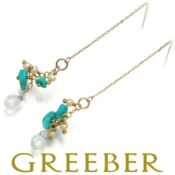 agete（アガット） ピアス ムーンストーン ターコイズ トルコ石 パール