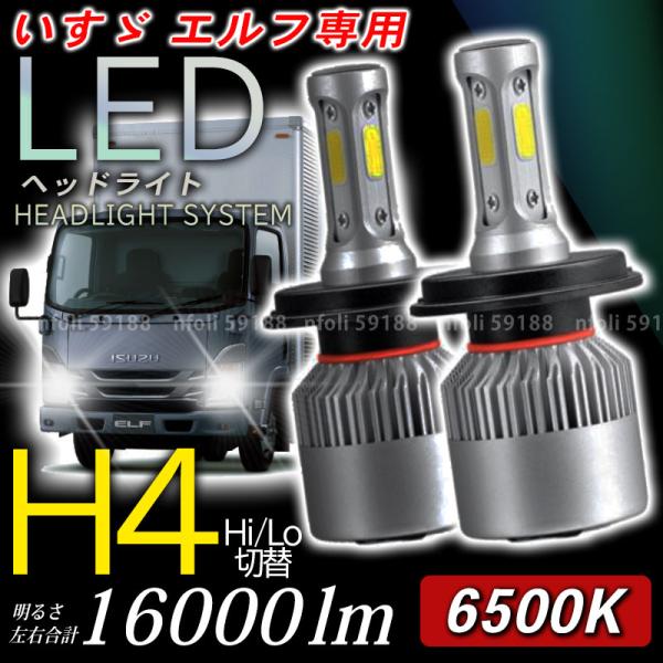 いすゞエルフ ledヘッドライト h4 2個 イスズ ダンプ NPR NKR 2t
