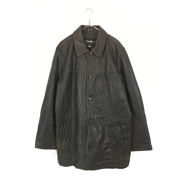 古着 00s Eddie Bauer パデッド 牛革 レザー カー コート M : 古着屋