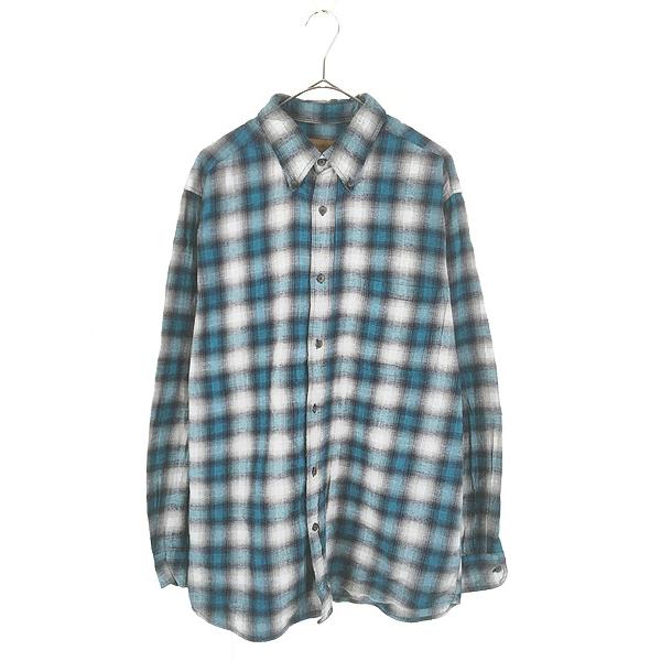 古着 00s St John's Bay ターコイズ オンブレ シャドー チェック