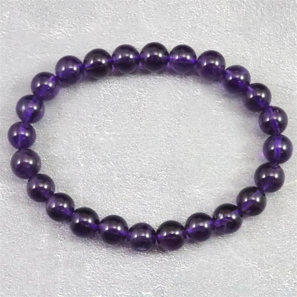 ウルグアイ産 アメジスト 7.5m玉ブレスレット 14.9g 【榎本通商68136