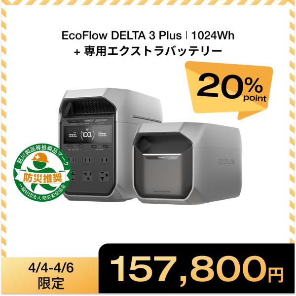 ECOFLOW ポータブル電源 セット リン酸鉄 DELTA 3 Plus + 専用