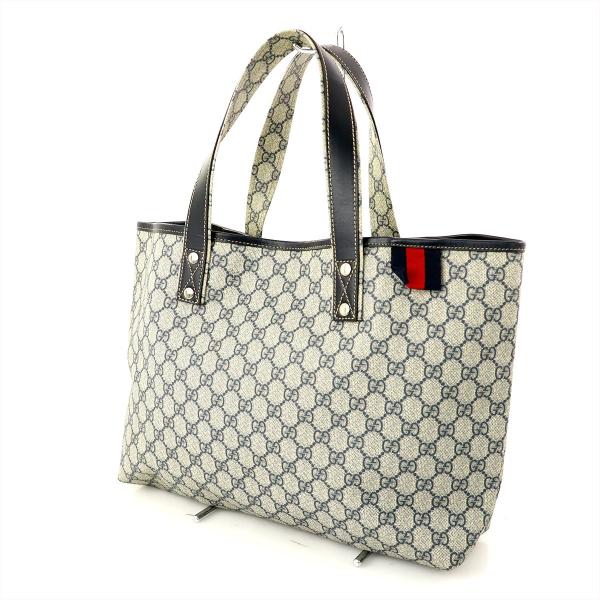 グッチ GUCCI シェリーライン GG柄 ブルー PVC トートバッグ 21134