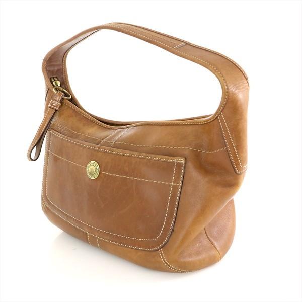 COACH コーチ ブラウン レザー ワンショルダーバッグ ハンドバッグ