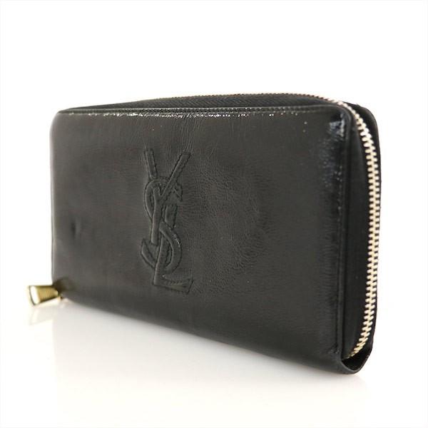 イヴサンローラン Yves Saint Laurent ブラック エナメル ラウンド