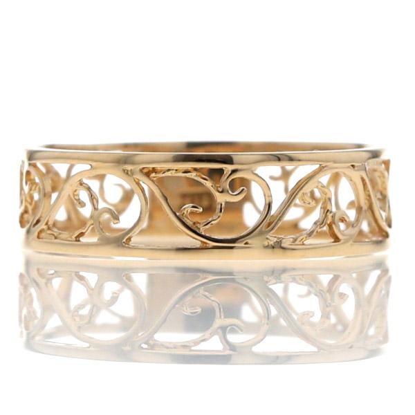 K18YG イエローゴールド リング レース ツタ アラベスク模様
