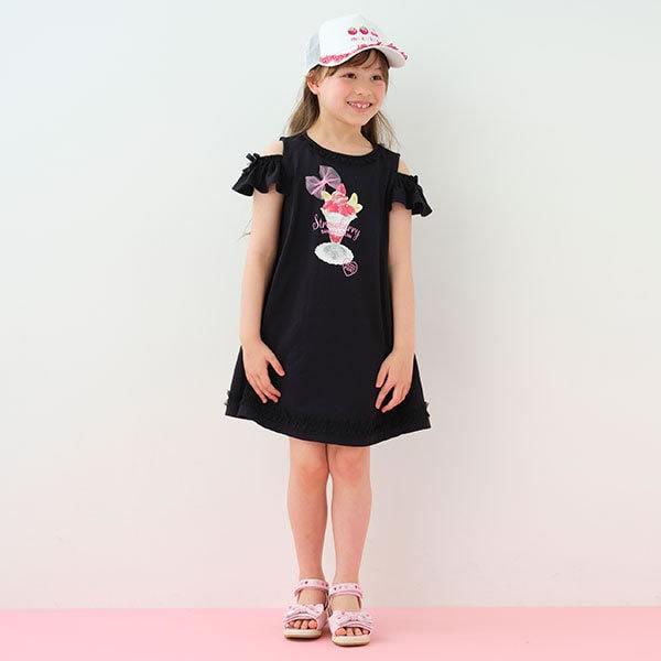 mezzo piano メゾピアノ パフェ肩開きカットワンピース 110 120 130