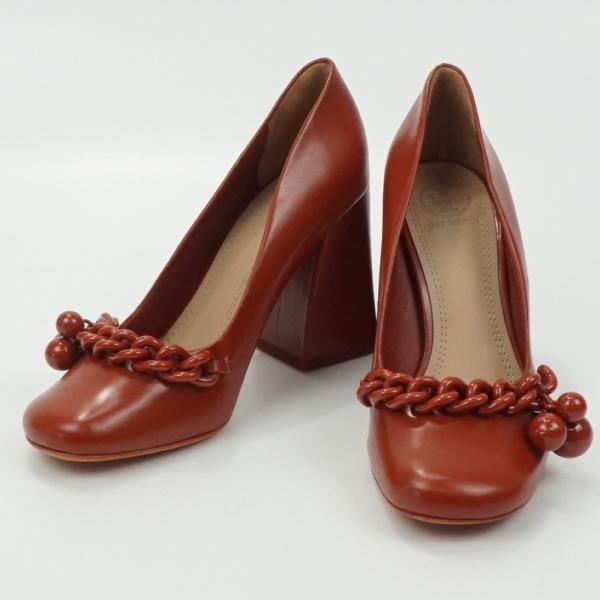 TORY BURCH（トリーバーチ） 44916 チャンキーヒールパンプス ブラウン