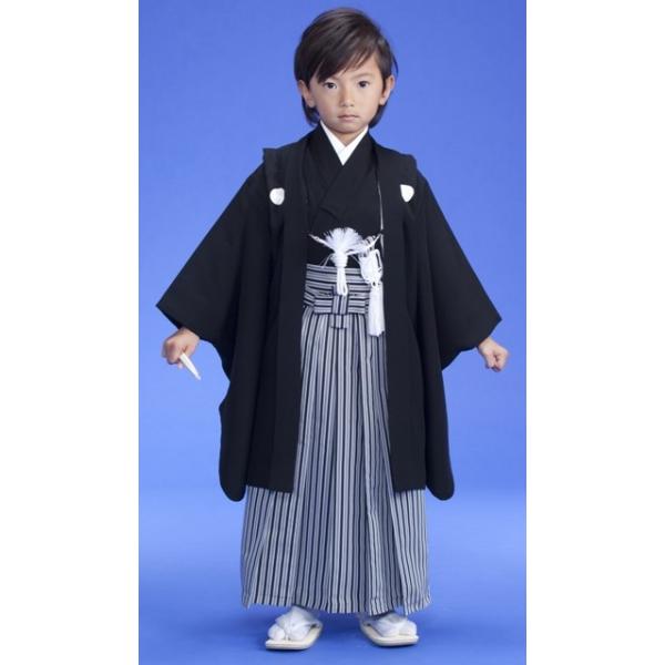 七五三正絹黒紋付 紋入れ込み五歳 男児フルセットこれで七五三は大丈夫