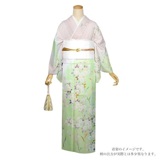 Prices down4）仕立て上がり 訪問着単品「ピンク×グリーンぼかし 桜