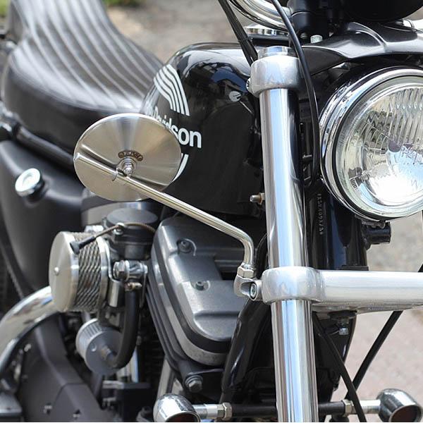 ハーレー フォークマウント ニールックミラーブラケット MOTOR ROCK