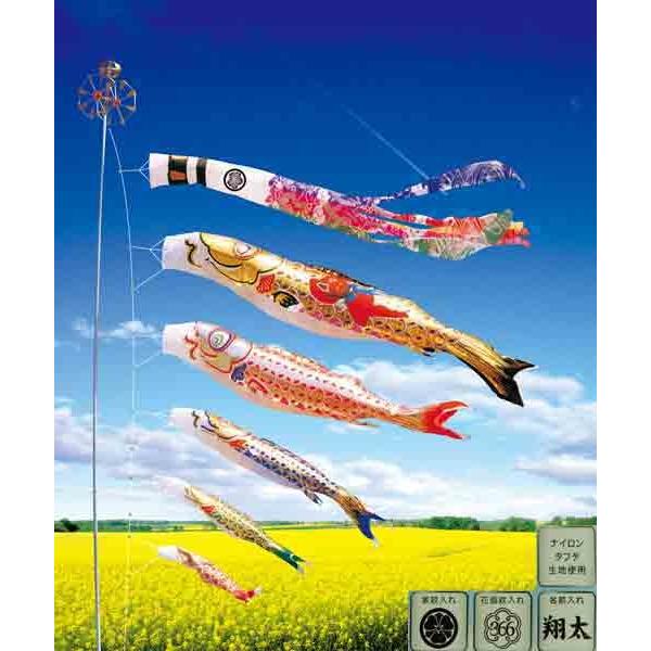鯉のぼり 庭 園用 5m6点セット 金銀宝船鯉 こいのぼり ポール別売り