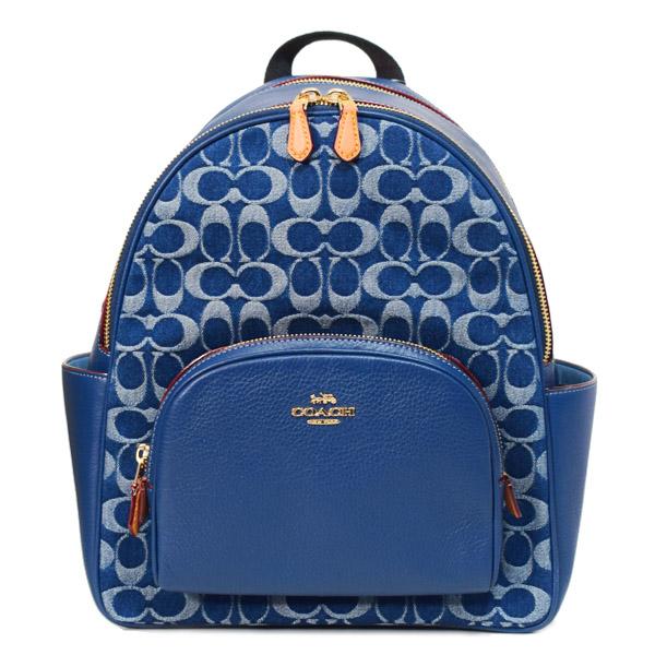 COACH（コーチ） バッグ デニム レザー シグネチャー ダブルジップ