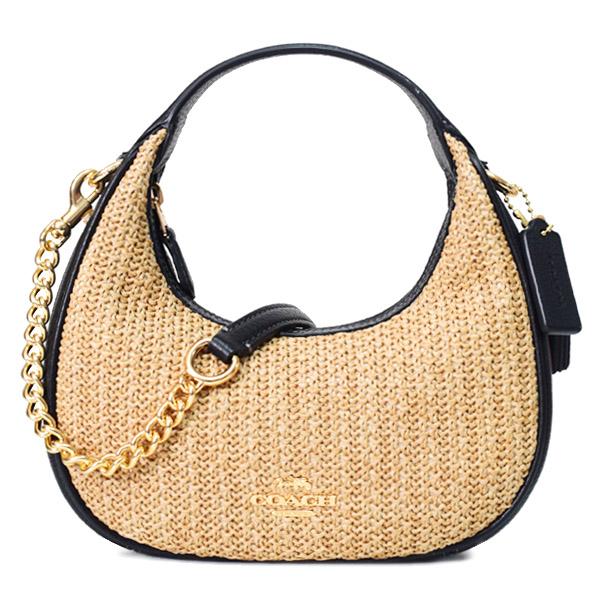 COACH（コーチ） バッグ ストロー レザー 三日月型 かごバッグ