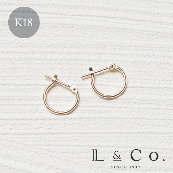 Jewel closet by L&Co. ピアス レディース メンズ フープ K18 18金 地
