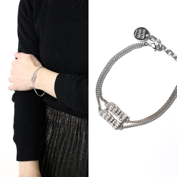 miu miu（ミュウミュウ） Crystal Logo Bracelet ブレスレット