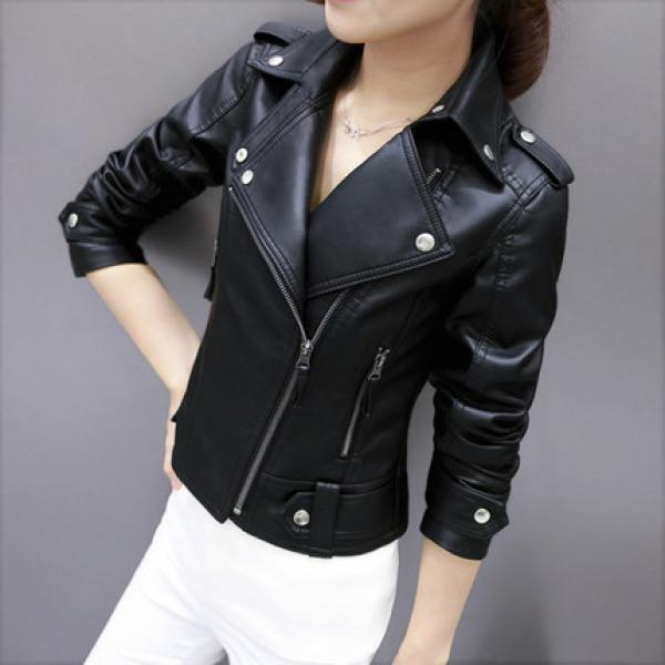 レザー ライダース ジャケット ダブル アウター シンプル ショート丈