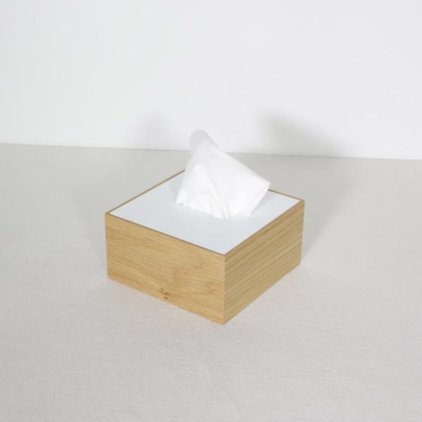 ハーフ/オーク白/上フタ式＞木製ティッシュボックス : HOTELS by L.E.S