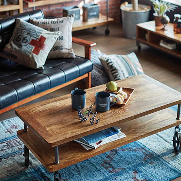 ローテーブル センターテーブル 車輪付 ミッドセンチュリー リベルタ