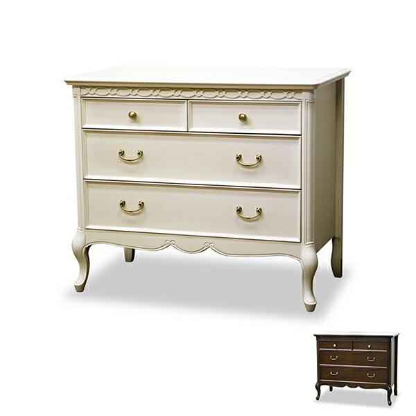 チェスト 3段 洋タンス クラシック調 猫脚 フルール 幅85cm （ 開梱